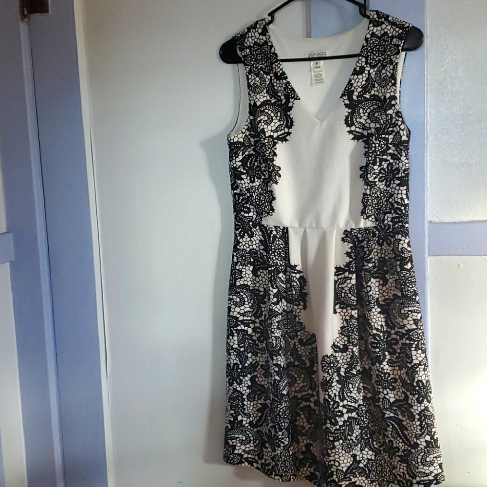 Black and white lacey dress